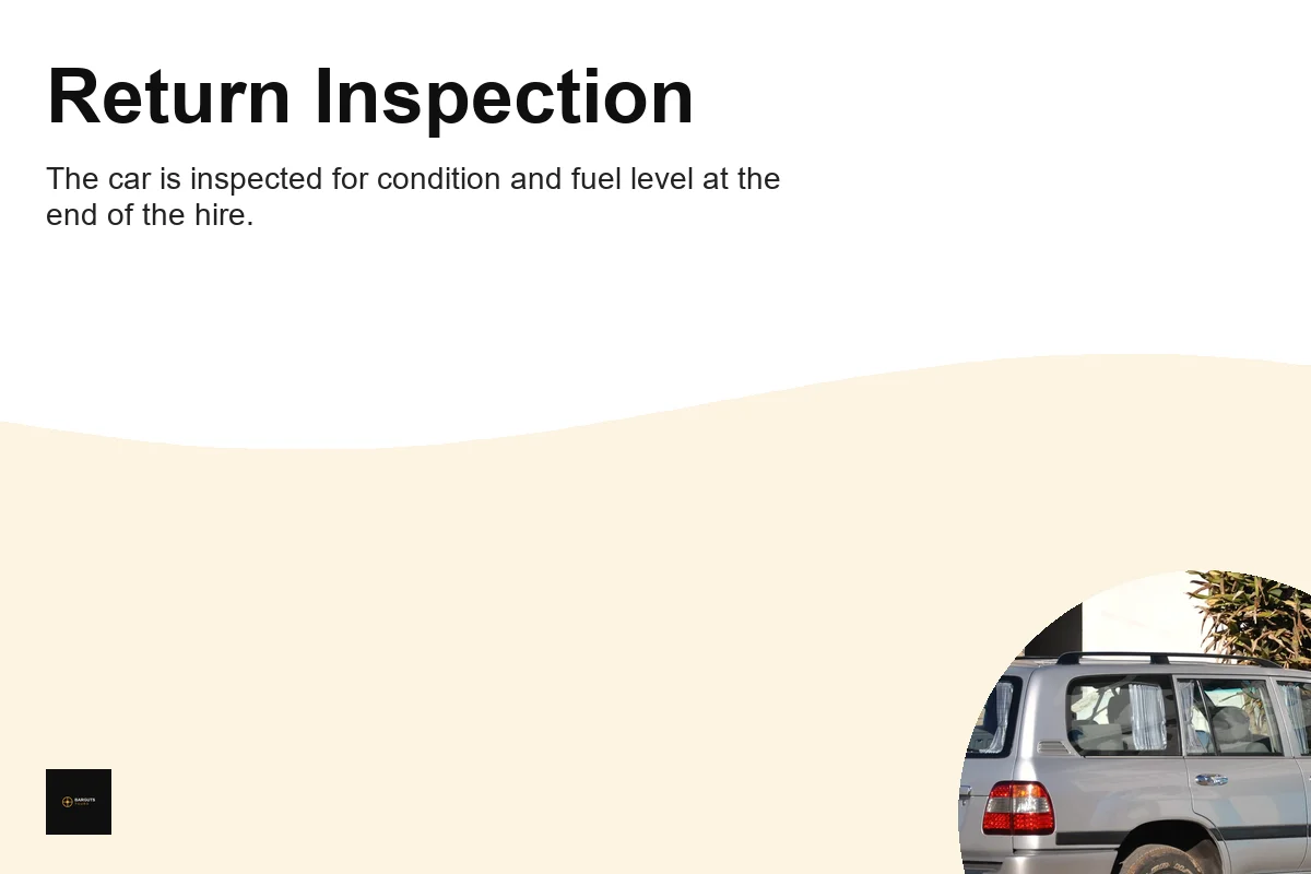 SUV inspected at a car hire drop-off point