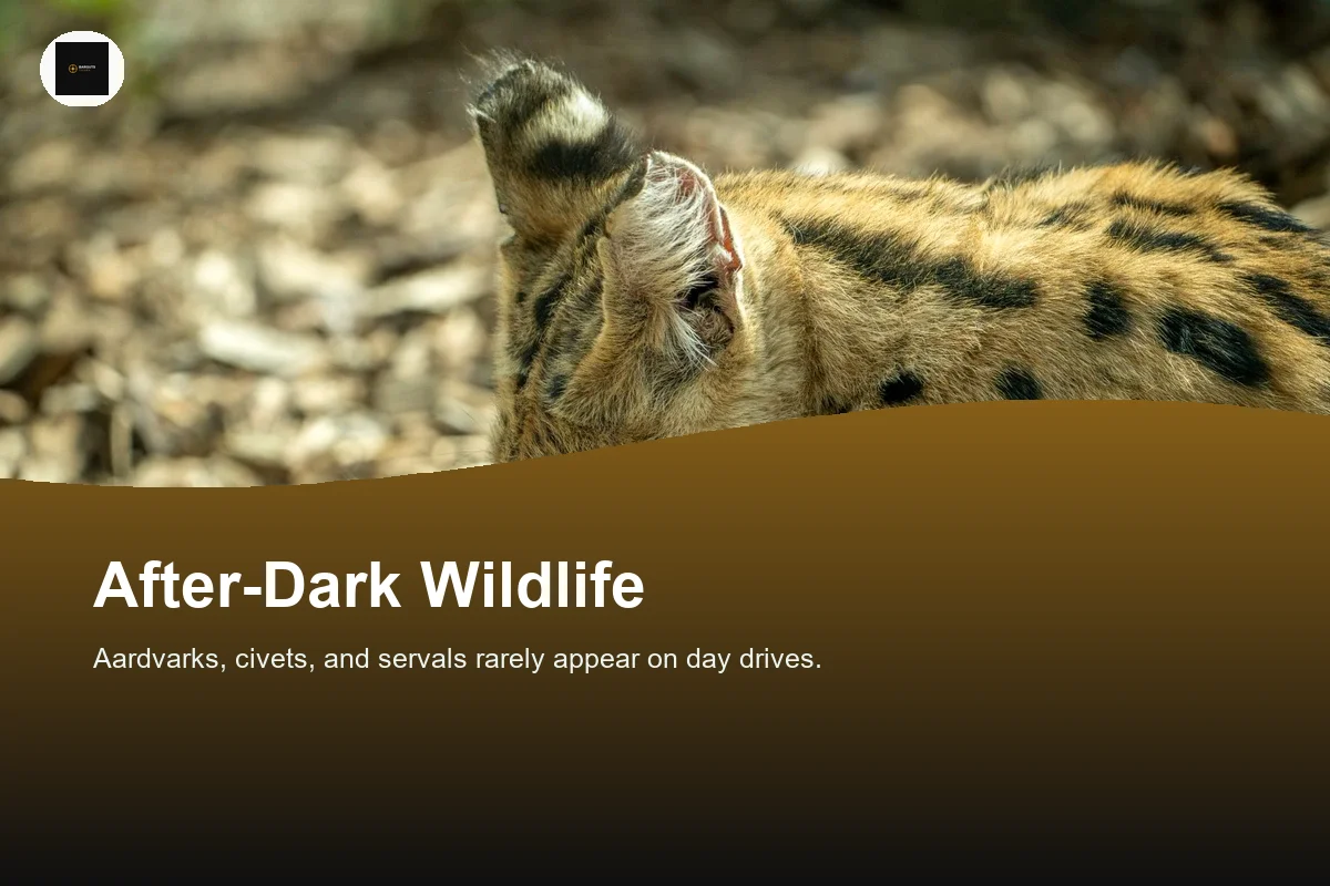 A serval cat meticulously grooming its fur amidst natural surroundings, highlighting its